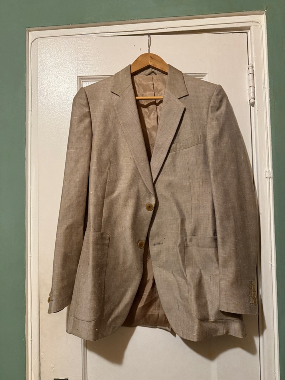 Men's Light Beige Two-Button Blazer